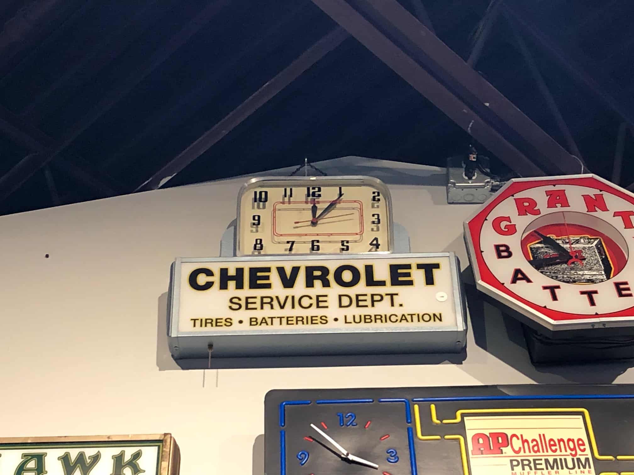 Chevrolet Service Dept. Lighted Clock