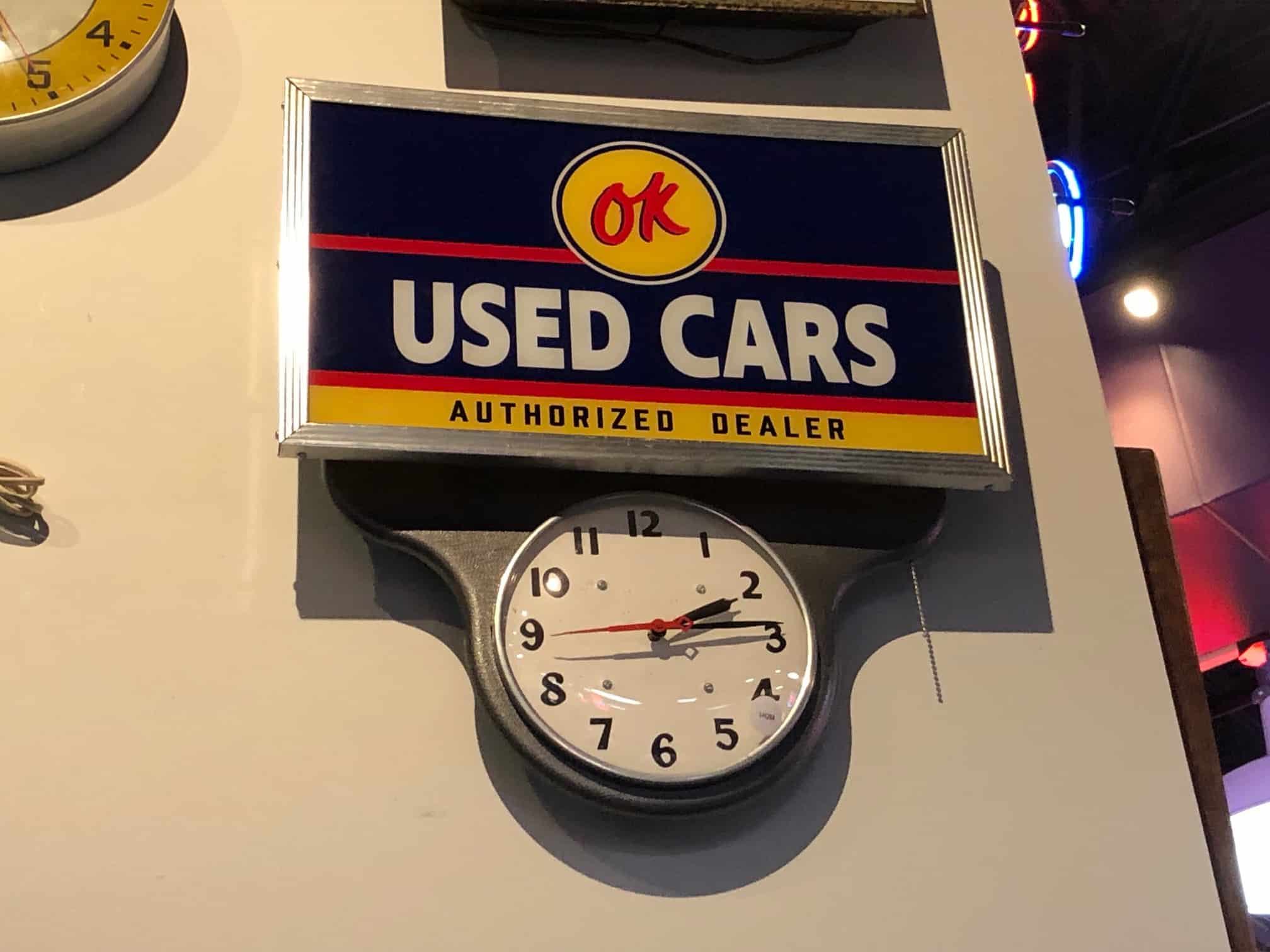 Ok Used Cars Light Up Clock