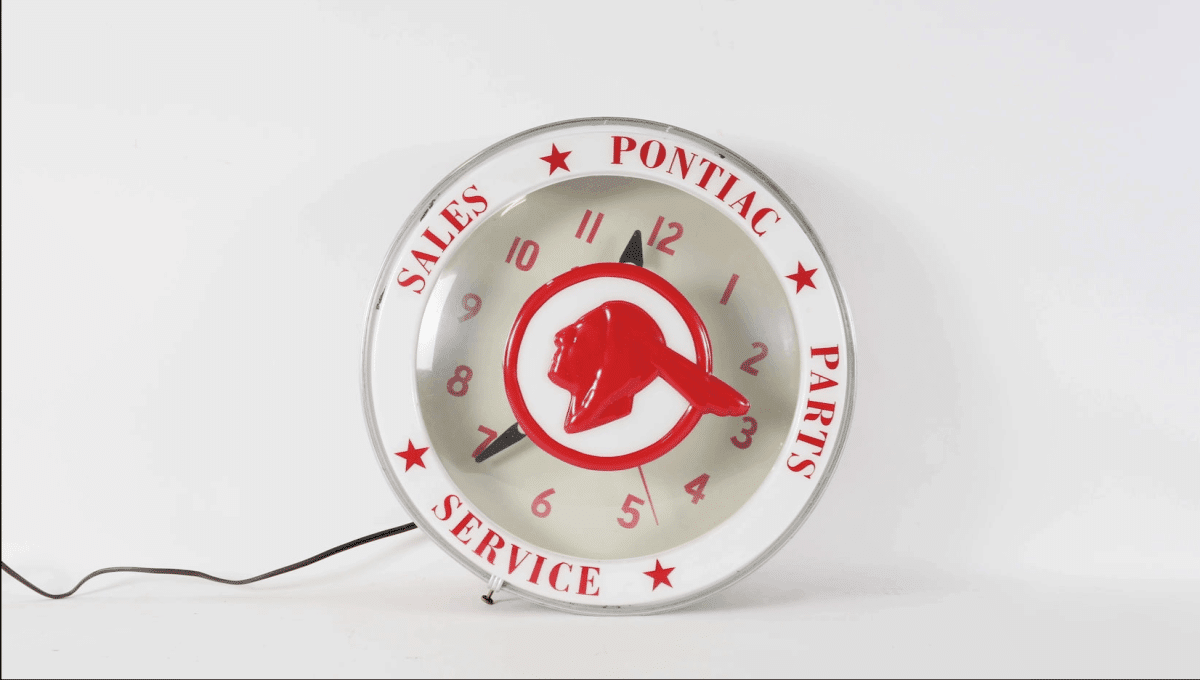 Pontiac Plastic Neon Clock